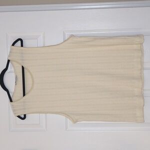 Zara Womens XL Cream Knit Sweater Vest Tank Top Sleeveless Minimalist Neutral
